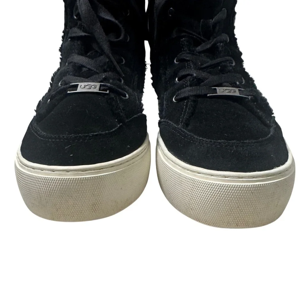 UGG Nuray Platform Sneaker Booties 9 Womens Black Suede High Top